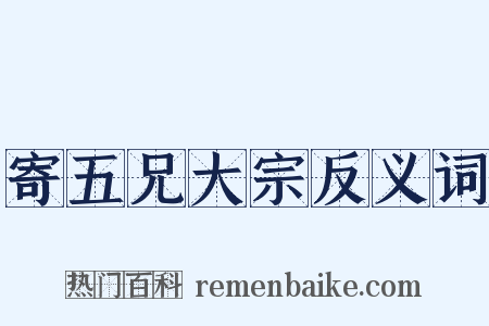 寄五兄大宗反义词是什么意思的图片